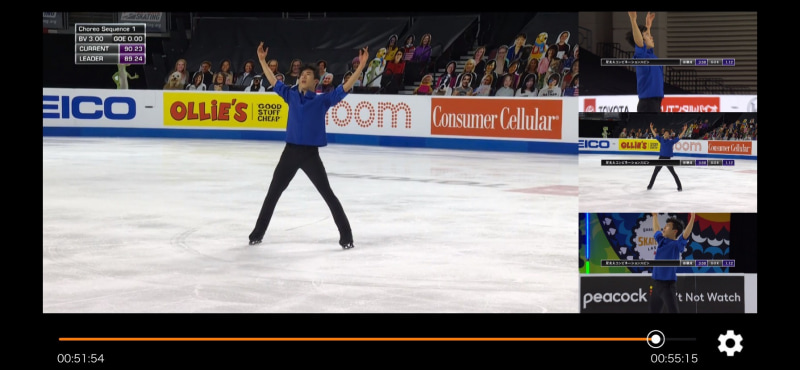 フィギュアスケートのマルチアングル動画