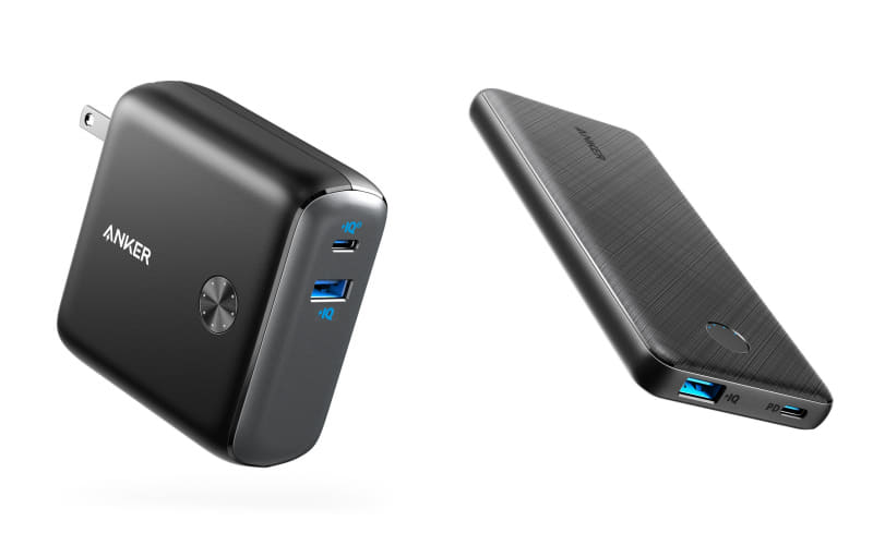 Anker PowerCore Fusion 10000(左)、Anker PowerCoreSlim 10000 PD 20W（右）