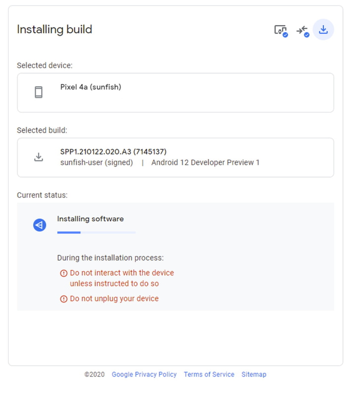 イメージファイルのダウンロードからインストールまで自動で行われる