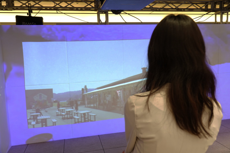 中継映像を見る観客の様子