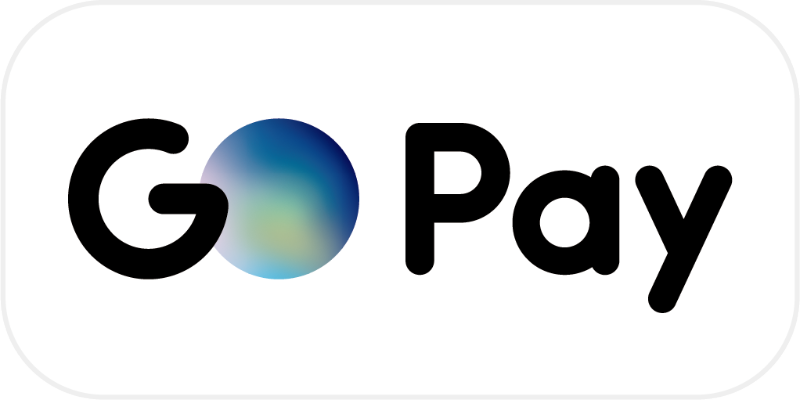 「GO Pay」ステッカー（上）と貼付イメージ（下）