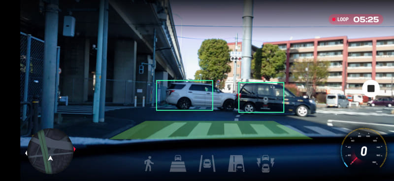 横向きのクルマも認識した