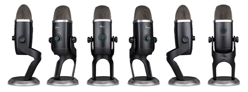 Yeti Xの外観。基本的にはスタンドに装着した状態で使うが、スタンドは取り外すことができ、ショックマウントやマイクスタンドに装着しての使用も可能だ。