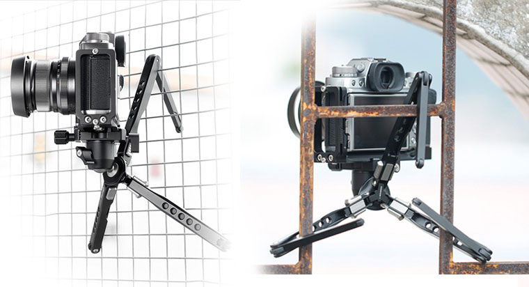 メーカー商品ページでは脚を何かに引っ掛けて使うことも想定しているようだ。