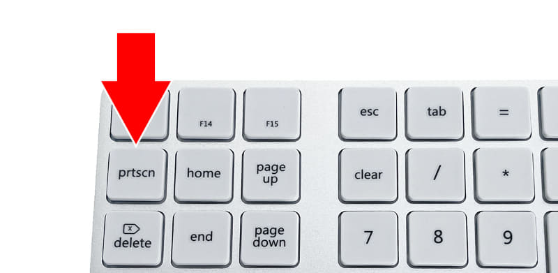このテンキーボードには「prtscn（PrintScreen）」ボタンがあり、これを押すことでMacやiPhoneのスクリーンショットを撮れる。