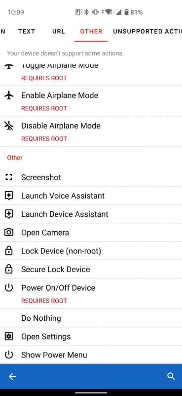 「OTHER」タブの中にある「Screenshot」を選択