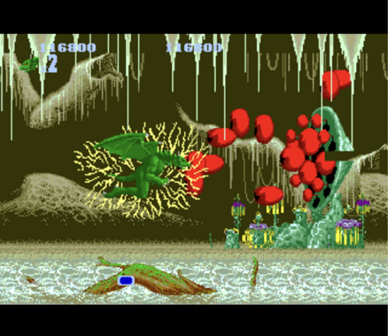 魔人に捕らえられた女神アテナを救い出すために戦うアクションゲーム。「スピリットボール」を手に入れることで進化を遂げる獣人族の２人は、究極の獣人形態へと変身を遂げ、超人的な力でモンスターと戦う。炎の力を得た狼「ウェアウルフ」の他、変身できる獣人はステージによってさまざまに変化（KDDI資料より）