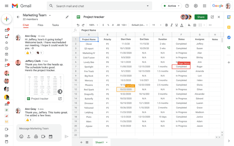 Google チャットルームとドキュメントの連携