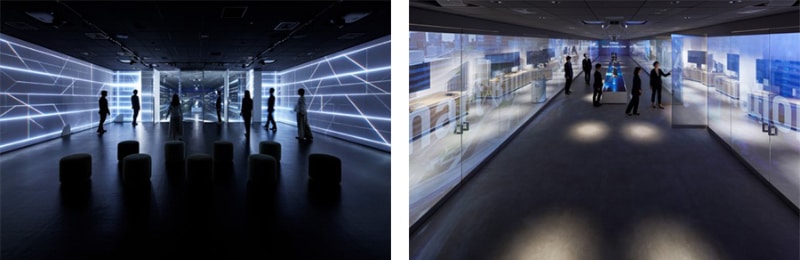 スクリーンが開き、さまざまなソリューションを紹介する展示エリア「Experience」へ移動可能