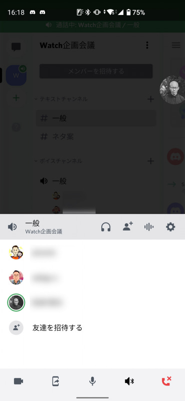 ボイスチャット中の画面