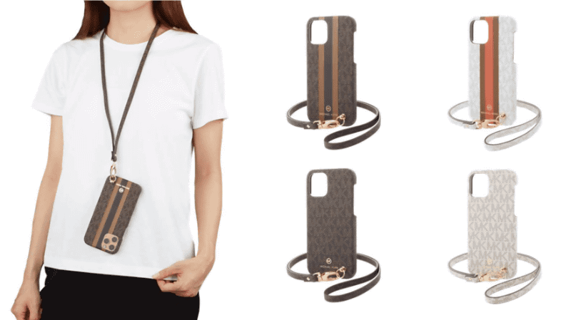 （左）Slim Wrap Case with Neck Strap（右）Slim Wrap Case with Hand Strap