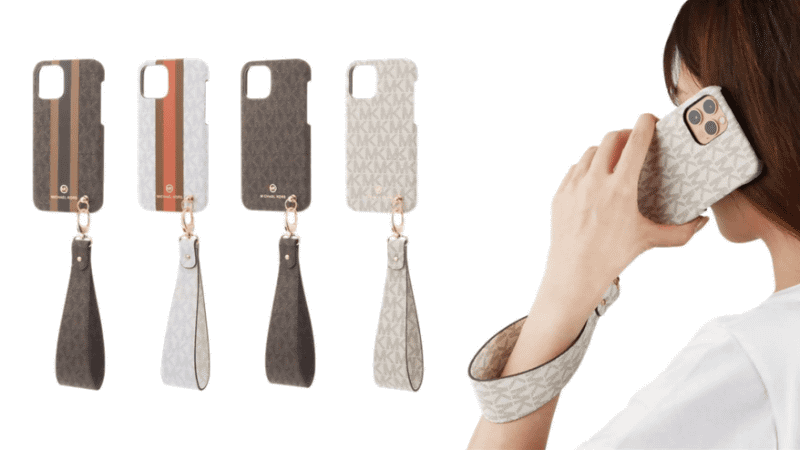 （左）Slim Wrap Case with Neck Strap（右）Slim Wrap Case with Hand Strap