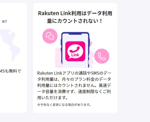 Rakuten Linkで通話やSMSの送信はデータ量にはカウントされない