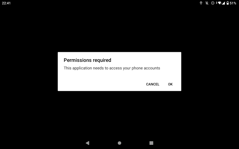 d-42Aで利用しようとするとパーミッションの許可を求められる