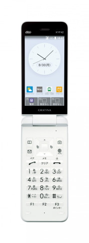 au　GRATINA KYF42 　ホワイト　4G ガラケー　☆未使用☆ Simフリ－ GRATINA KYOCERA White ホワイト KYF42 [携帯電話][au