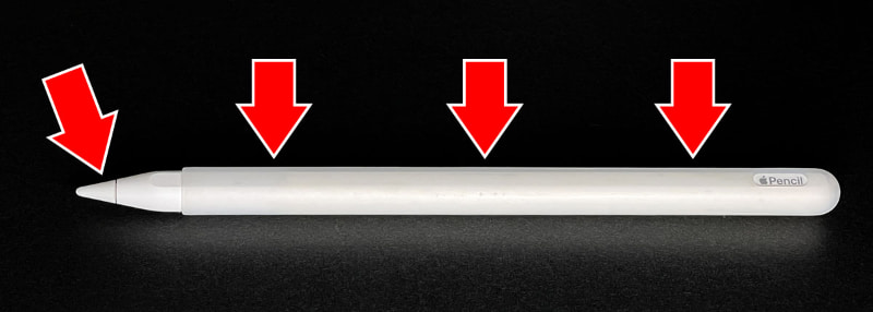 ベタベタしていたのは第2世代のApple Pencil。ペン先部分とペンにかぶせたシリコーン製のカバーがベタついていた。ペン先はうっすらとベタついていた感じで、カバーはペン先よりやや強めにベタついていた。