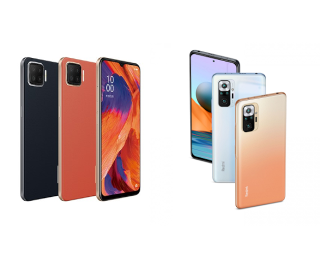 左＝OPPO A73 右＝Redmi Note 10 Pro