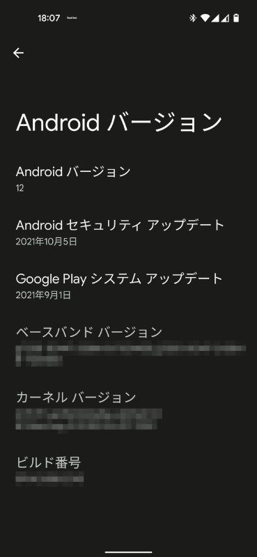 「デバイス情報」画面を覗くと、こんな感じ
