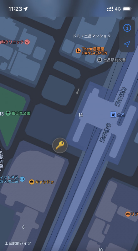 現在地情報の更新が数分前なので「今ここにある」という安心感がAirTagにはある