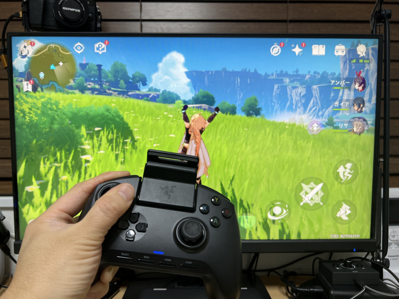 Android版の「原神」はゲームパッドでの操作に対応していないため、Bluetooth接続対応のゲームパッドを使って操作しても、うんともすんとも言わない