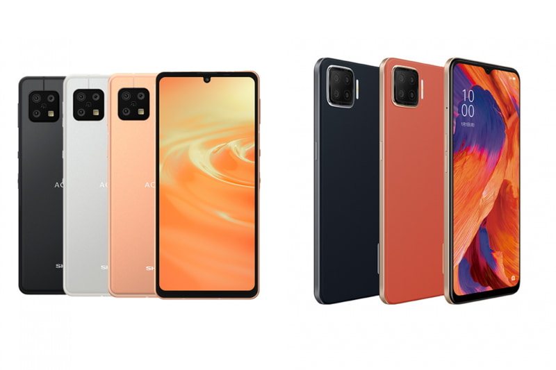 左：AQUOS sense6 右：OPPO A73