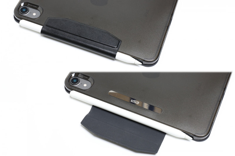 マグネット付きフラップによりApple Pencilをしっかりホールドする