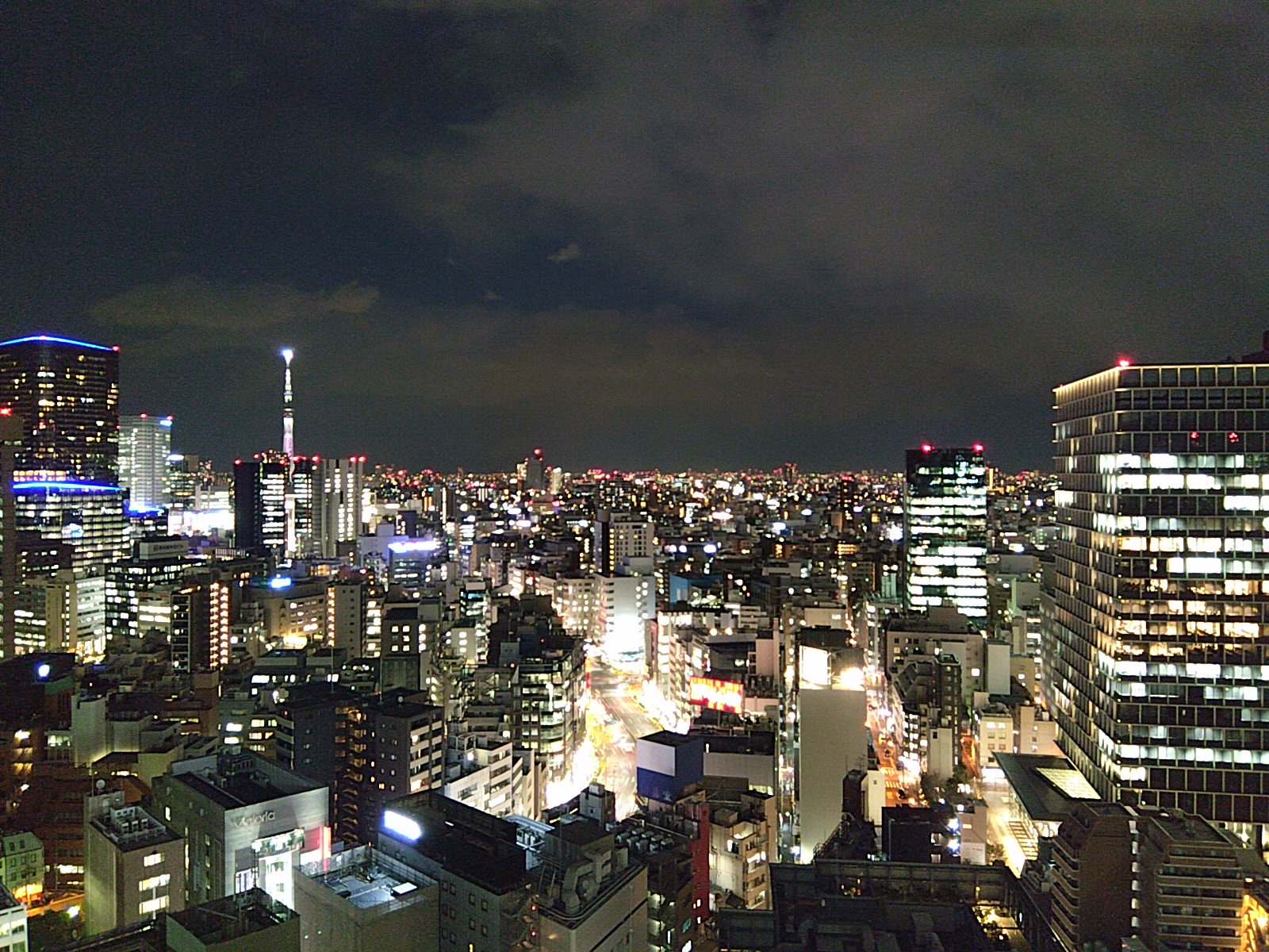 「夜景」モード、最低倍率で撮影