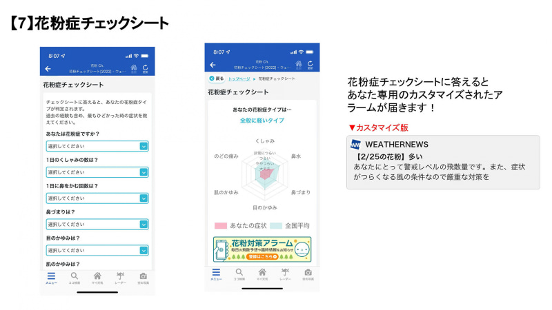 花粉症チェックシート