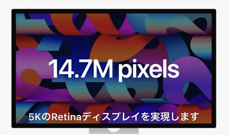 ディスプレイサイズは27インチ