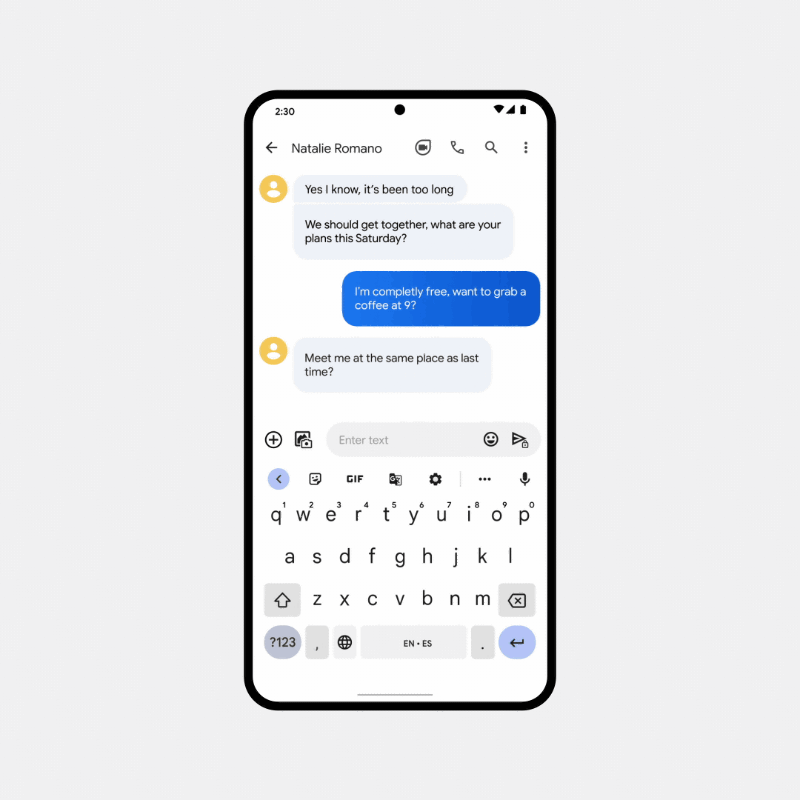 キーボードアプリ「Gboard」が文法修正の提案