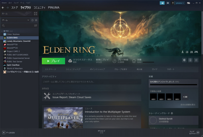 「エルデンリング」はSteam版を購入
