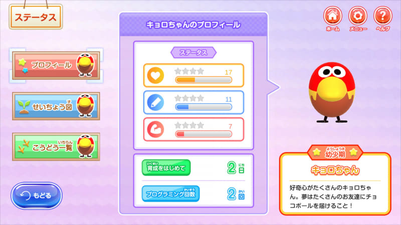 どんなキョロちゃんに成長していくのかはお楽しみ