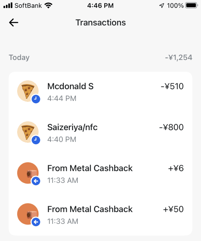 実は利用金額集計機能にはバグがあるようで、キャッシュバックされた金額（マイナス決済）も絶対値が加算されているため、正確な金額になっていない