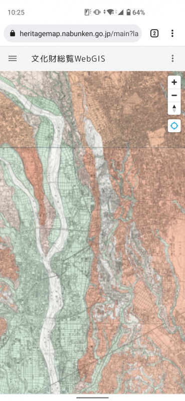 「活断層図」を表示したところ