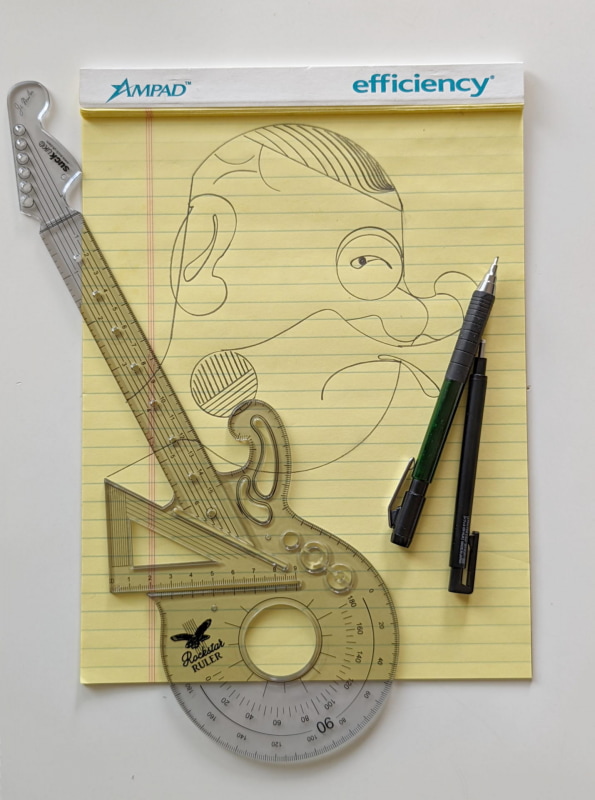 ロックスタールーラーだけで何かを描いてみるのも面白い