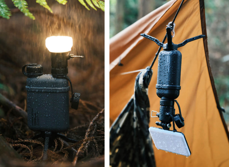 防塵防水等級はどちらもIP44。直径1mm以上のワイヤーや固形物が中に入らない防塵性能と、あらゆる方向からの飛まつによる有害な影響がない防まつ形の防水性能がある。雨のなかで使っても大丈夫。