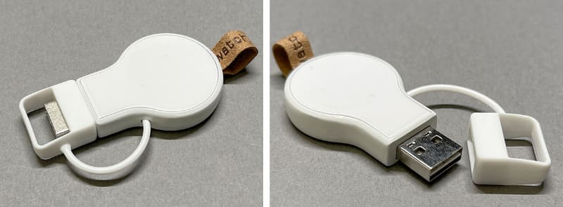 USB-Aコネクターキャップは本体とつながっていて紛失しない