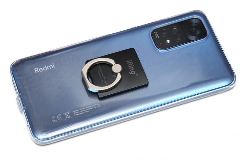 こんな感じで、スマートフォンの背面に貼り付けて使う。