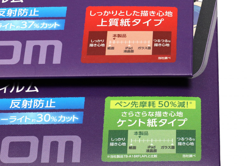 書き味は上質紙タイプとケント紙タイプがある。