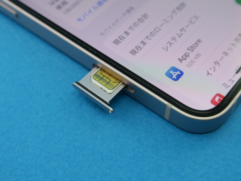iPhoneのSIMカードトレイはシングルSIMだが、eSIMを追加することで、デュアルSIMで利用できる