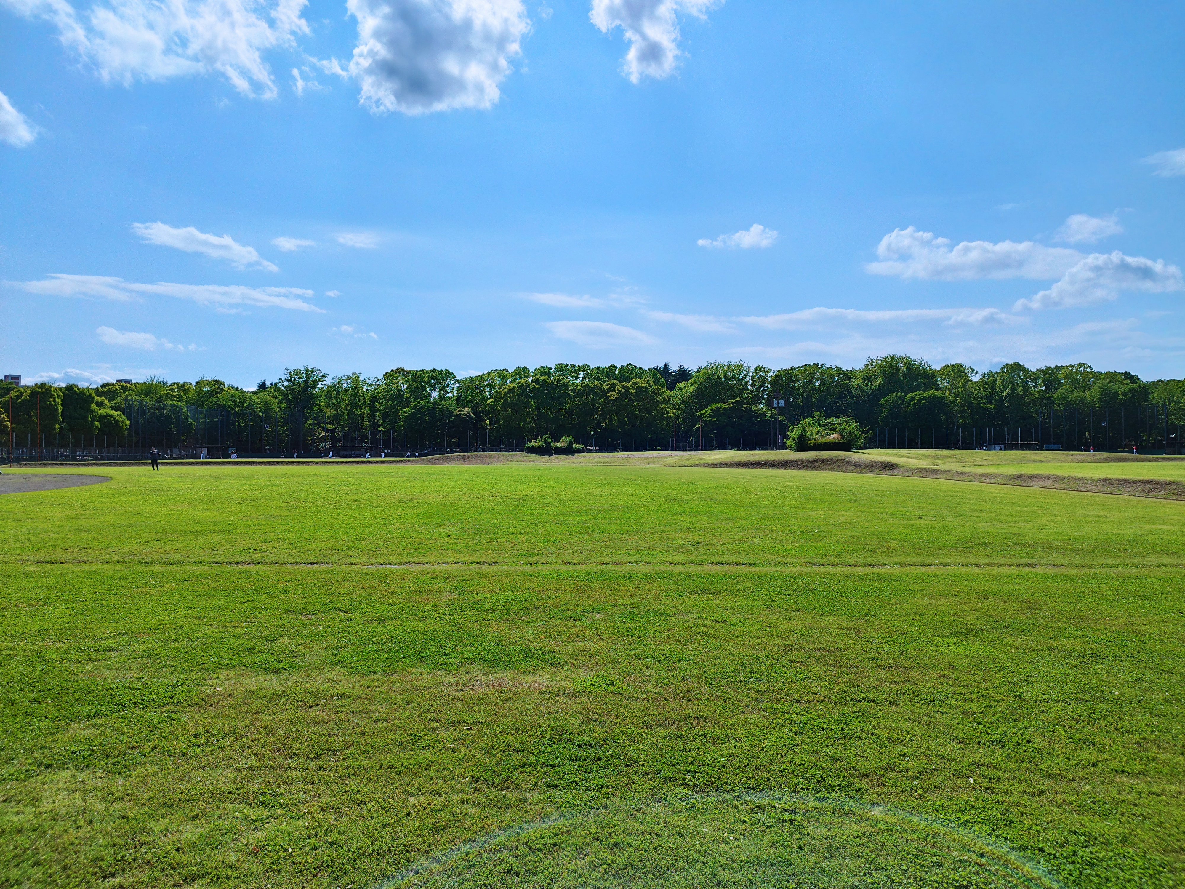 2面ある野球場で撮影した。こちらは通常の撮影