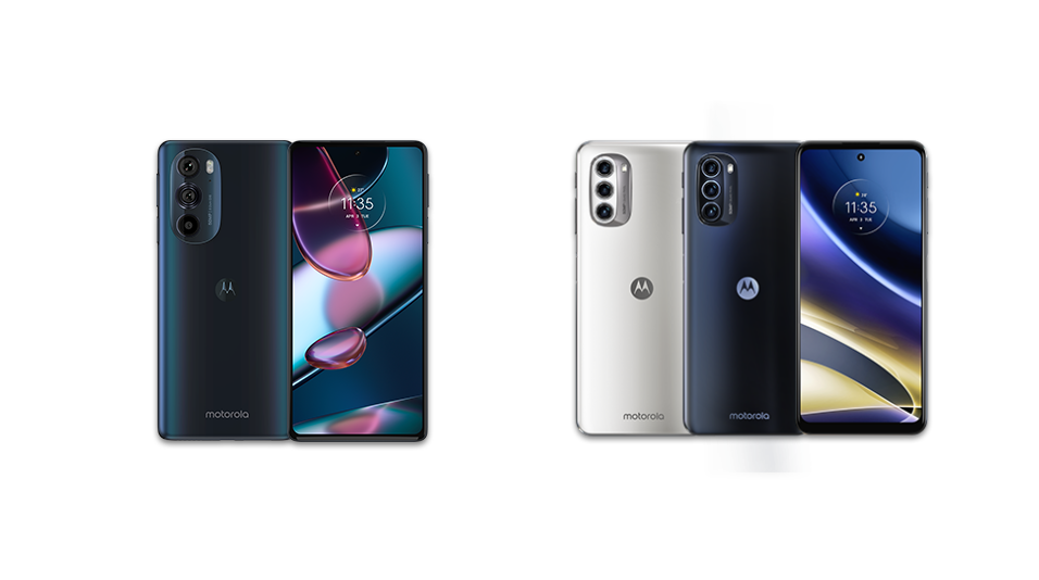 左：motorola edge 30 pro、右：moto g52j 5G