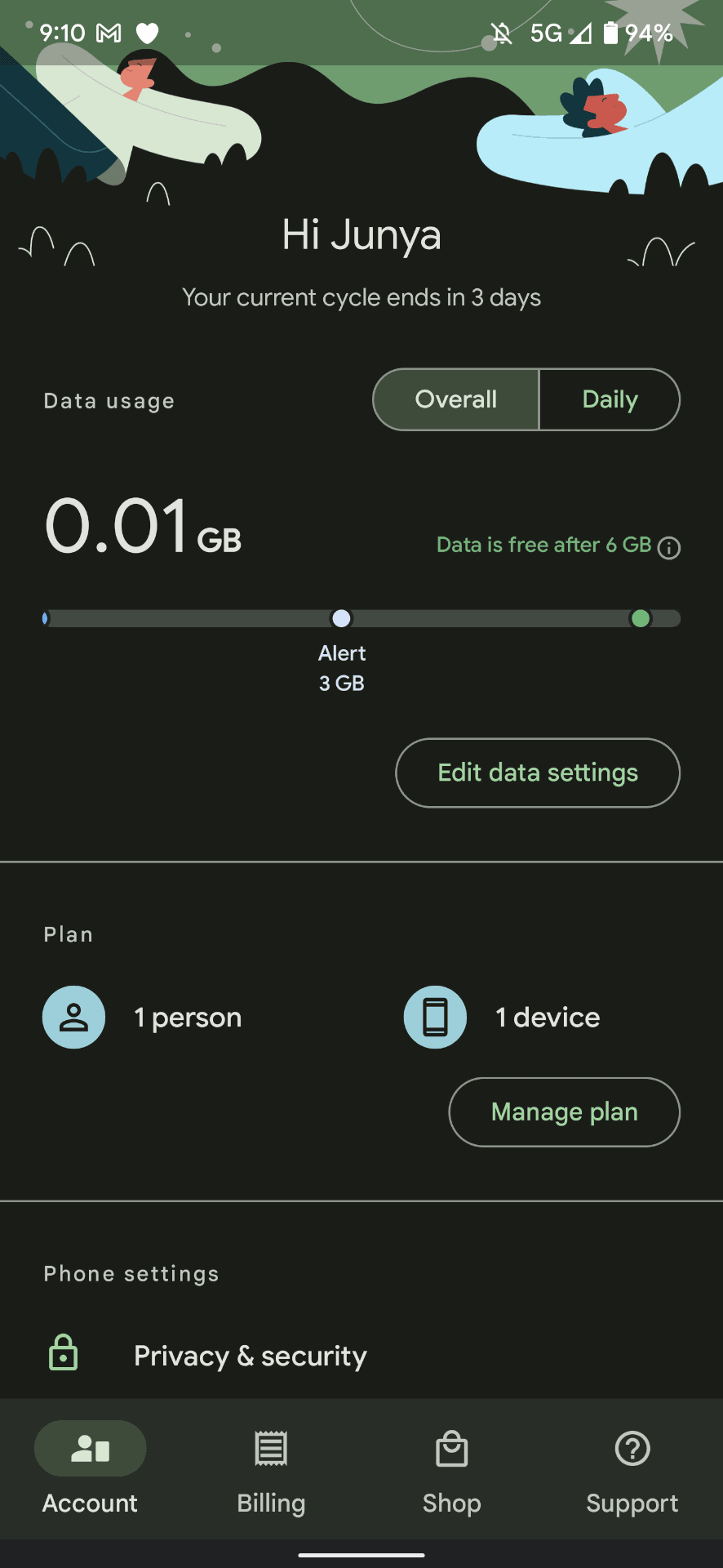 ホノルルに到着。Google Fiはすぐに5Gで復活した