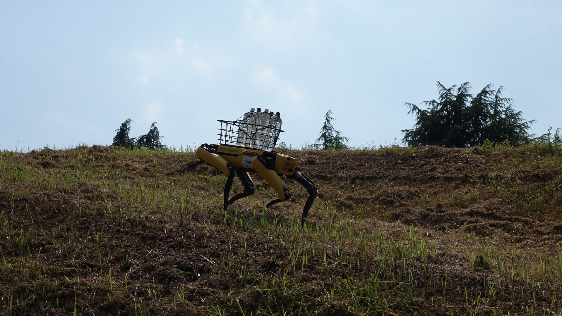 急勾配を登るロボット