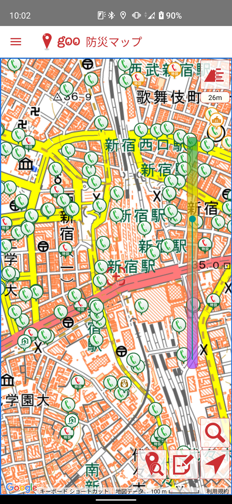 指定したポイント周辺の地図データをダウンロード。通信できないときでも安心