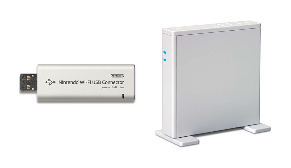 左：「ニンテンドーWi-Fi USBコネクタ（NTR-010）」<br>右：「ニンテンドーWi-Fiネットワークアダプタ（WAP-001）」