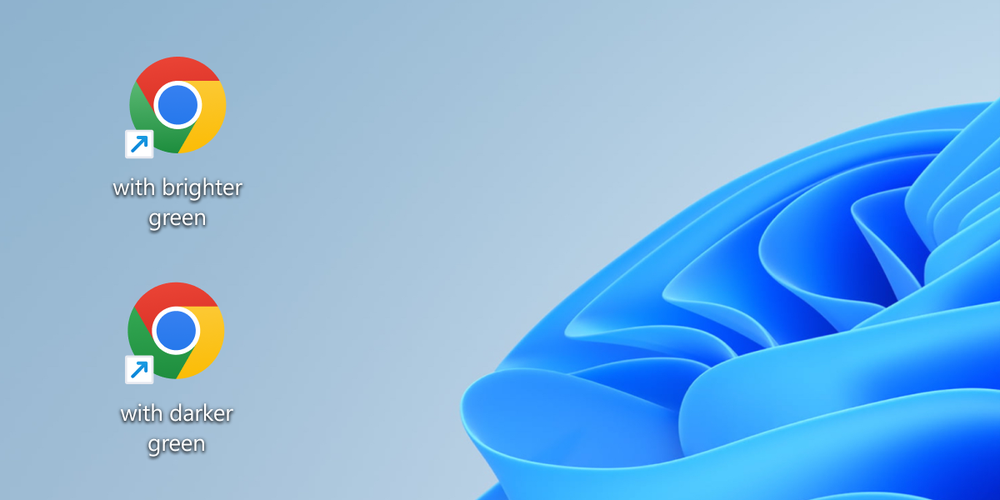 明るい緑（上）と深い緑（下）を採用したアイコン