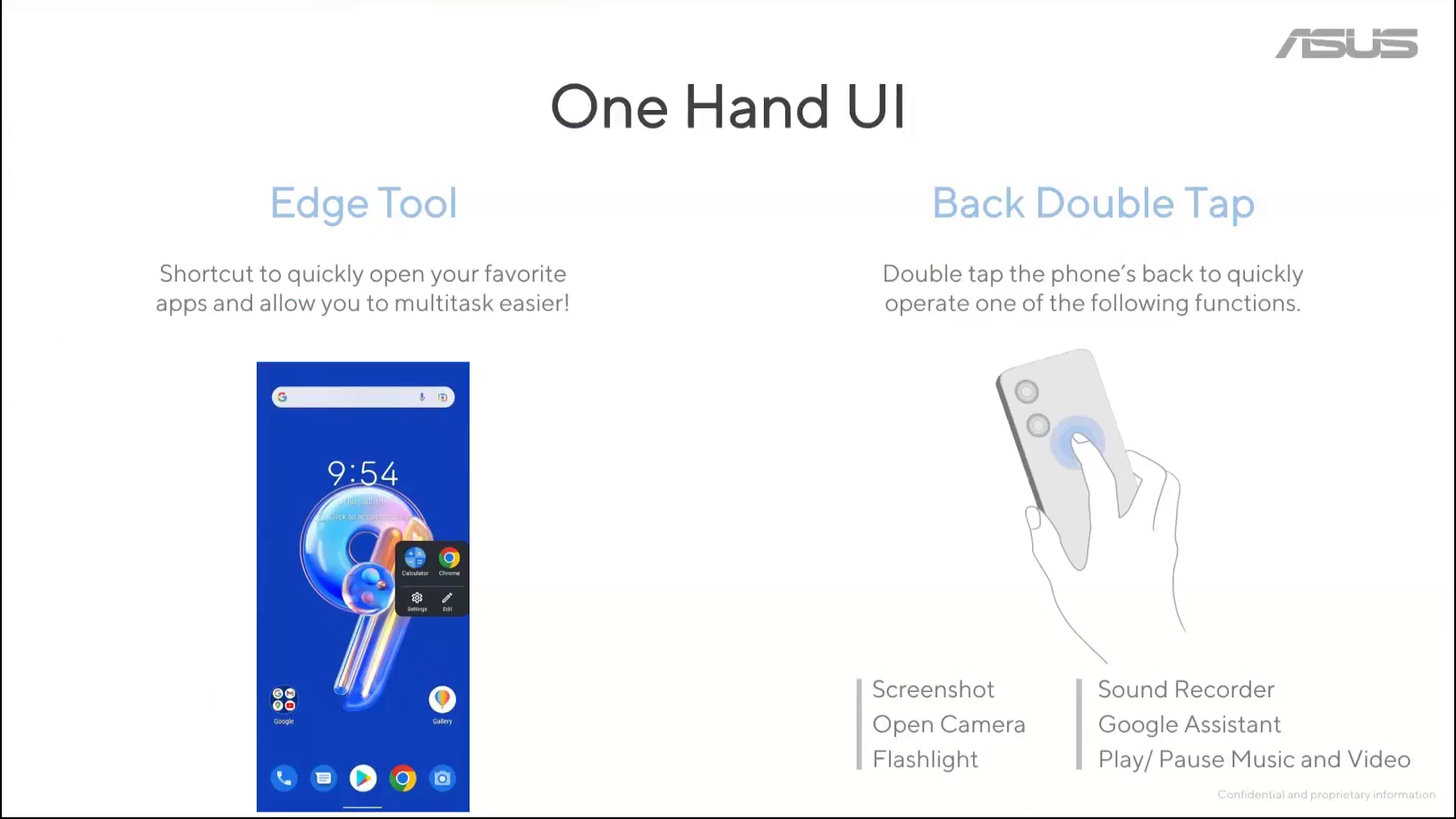 エッジツールや背面のダブルタップでさまざまなアプリや機能を利用できる