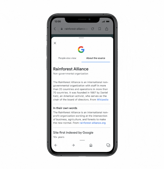 「このページについて（About this page）」の利用イメージ（「The Keyword」より）