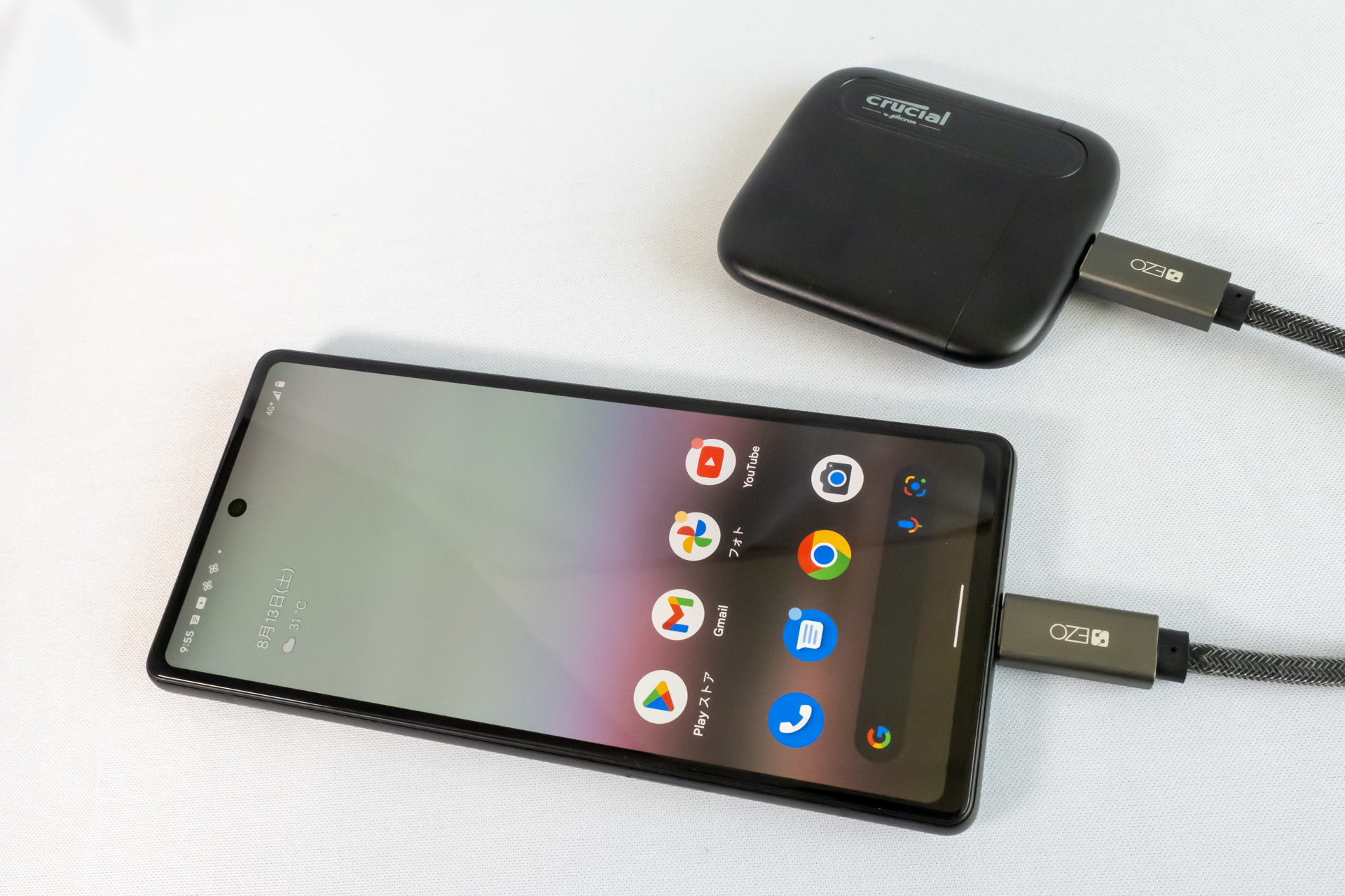 Type-CケーブルでSSDなどと手軽に接続してデータを管理できる